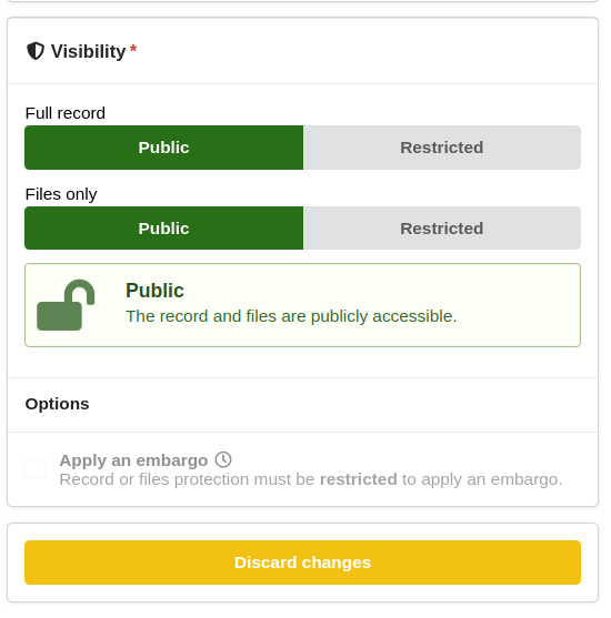 Visibility Options