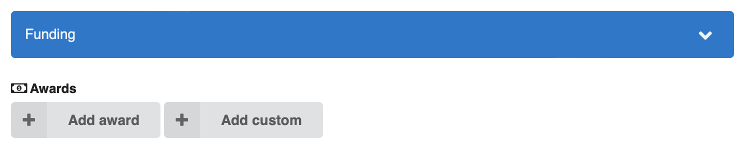 Deposit form: Funding information